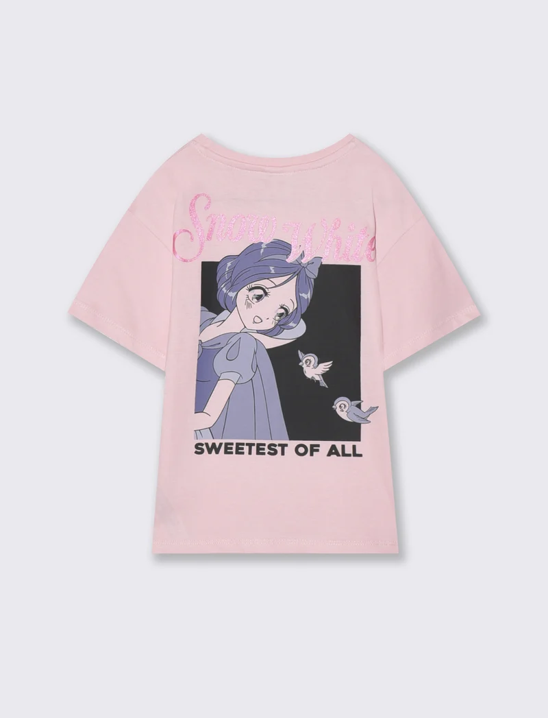 T-shirt Biancaneve in cotone fresco - Rosa