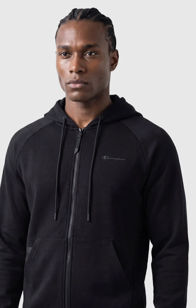 Men’s Full-Zip Hooded Sweatshirt in Stretch Interlock C-Tech