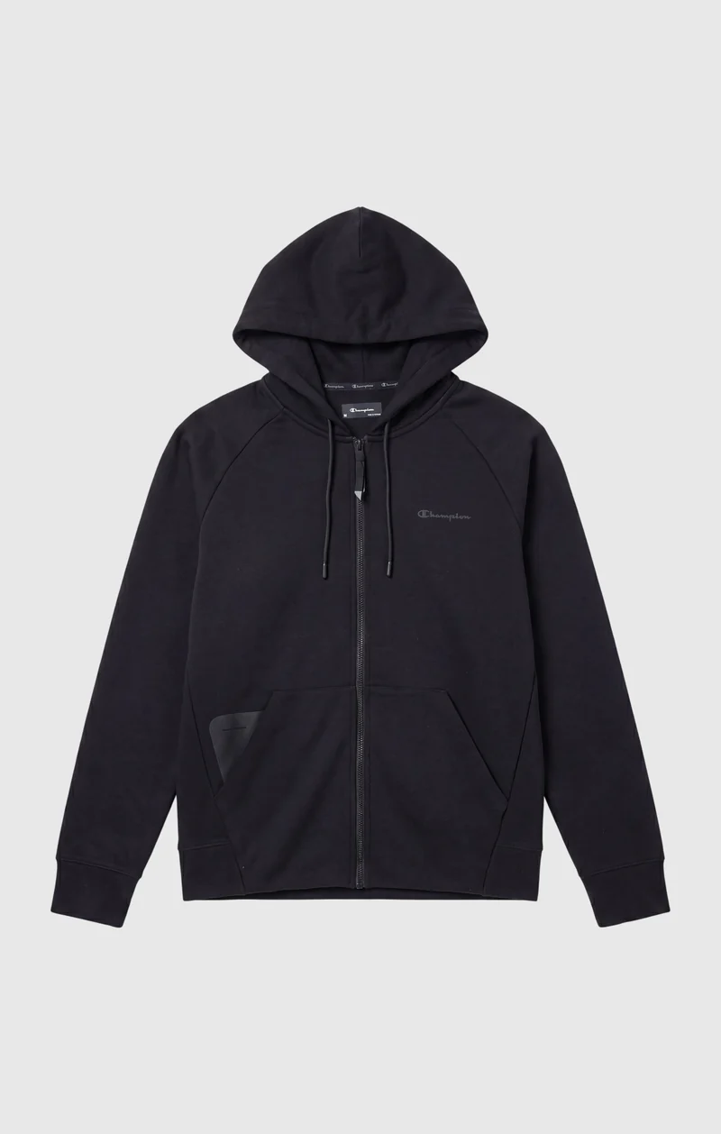 Men’s Full-Zip Hooded Sweatshirt in Stretch Interlock C-Tech