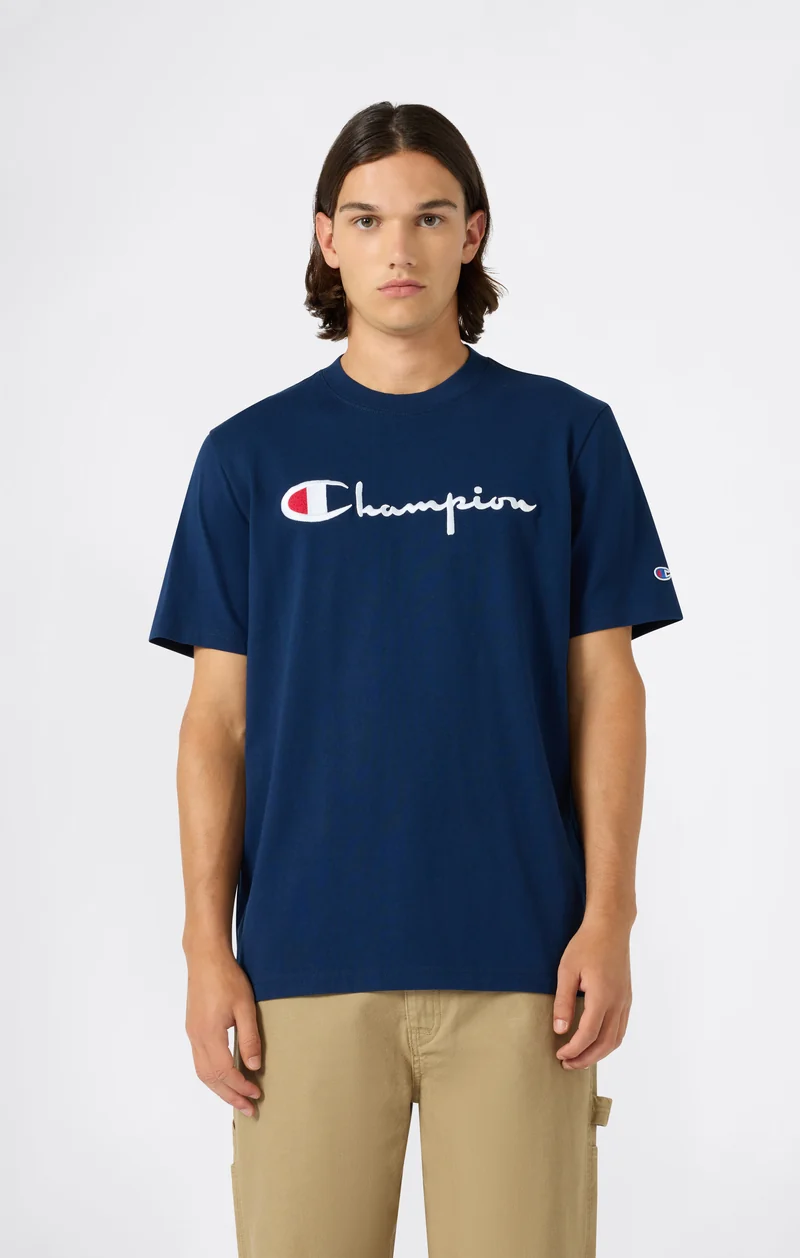 Men’s Heavy Cotton Basic T-Shirt with Embroidered Logo