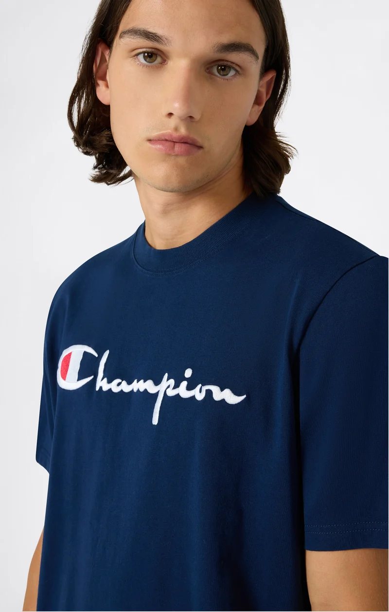 Men’s Heavy Cotton Basic T-Shirt with Embroidered Logo