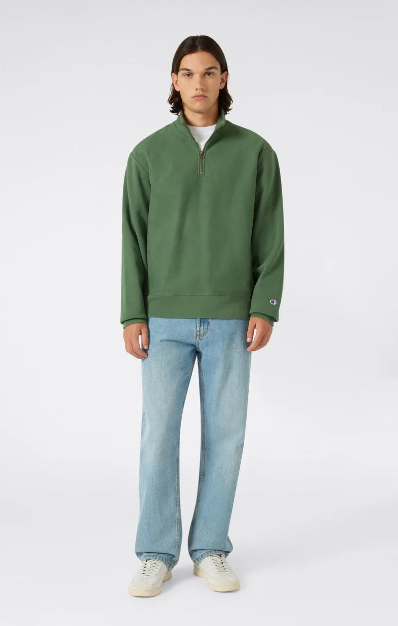 Men’s Reverse Weave Half-Zip Sweatshirt with Brushed Interior