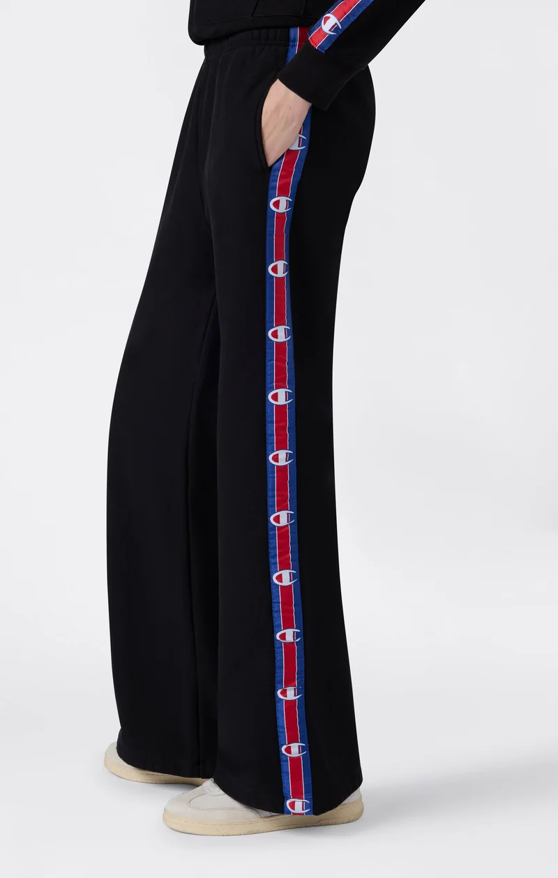 Women’s Reverse Weave Wide Leg Trousers with Logo Tape and Brushed Interior