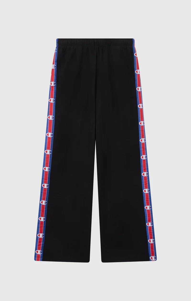 Women’s Reverse Weave Wide Leg Trousers with Logo Tape and Brushed Interior