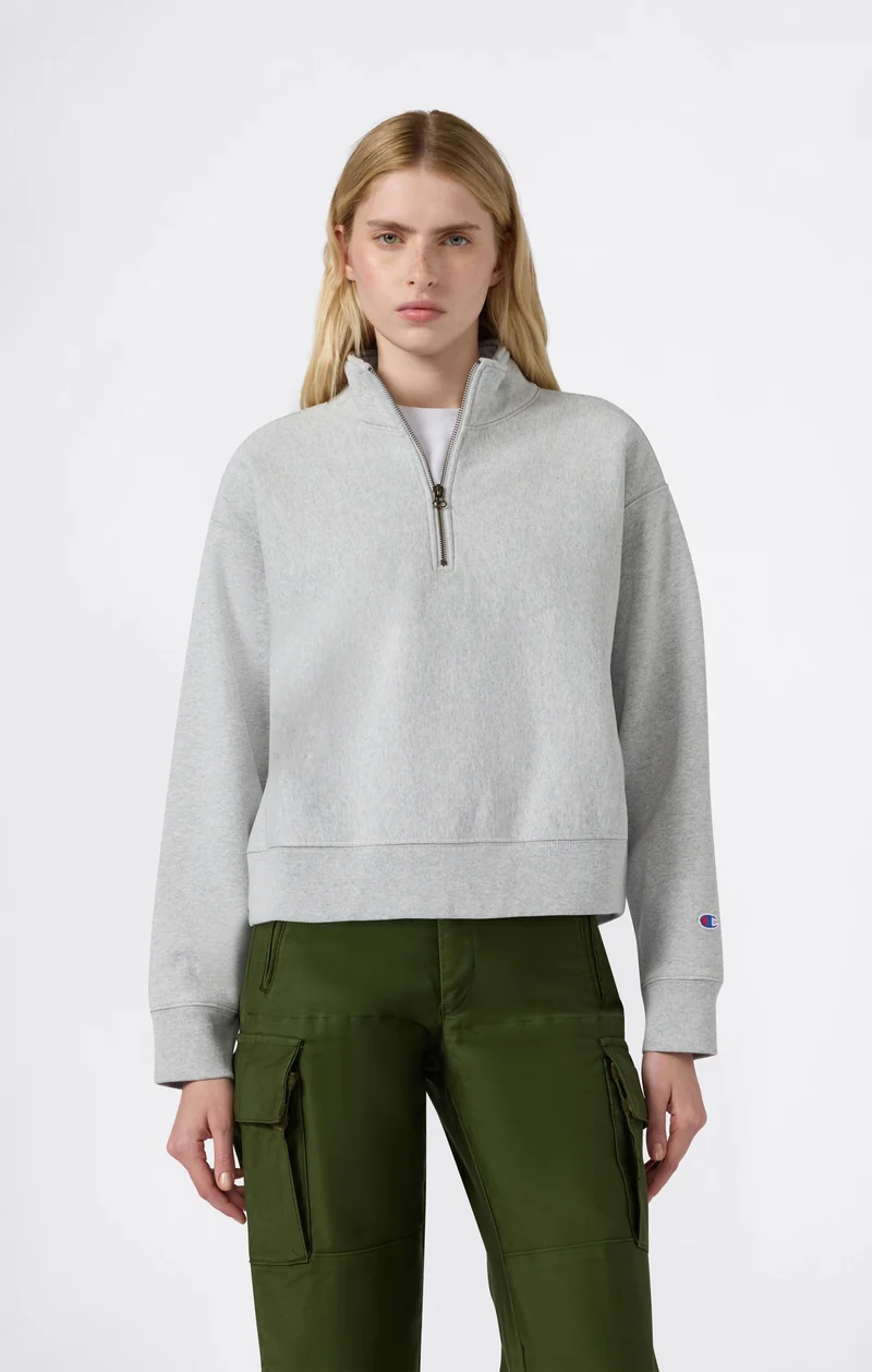 Women’s Reverse Weave Crop Half-Zip Sweatshirt with Brushed Interior