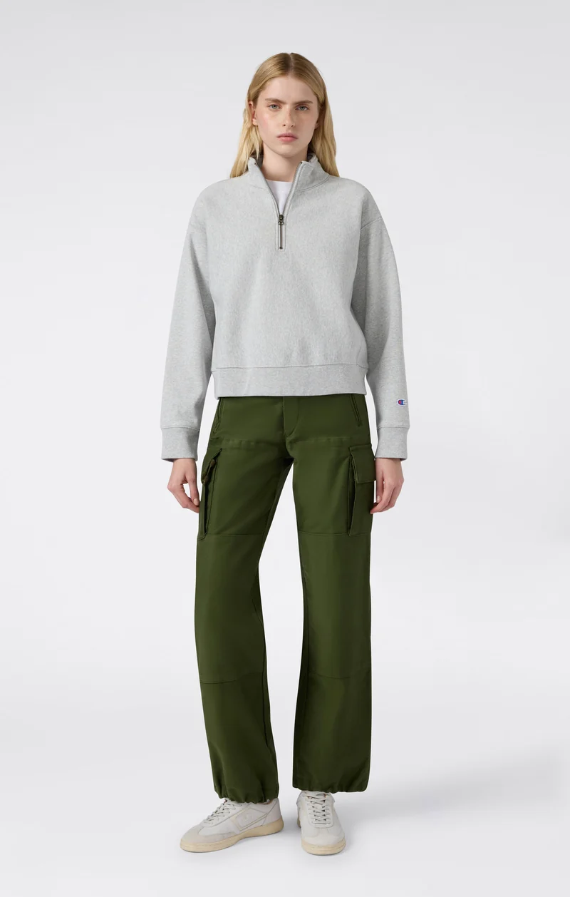 Women’s Reverse Weave Crop Half-Zip Sweatshirt with Brushed Interior