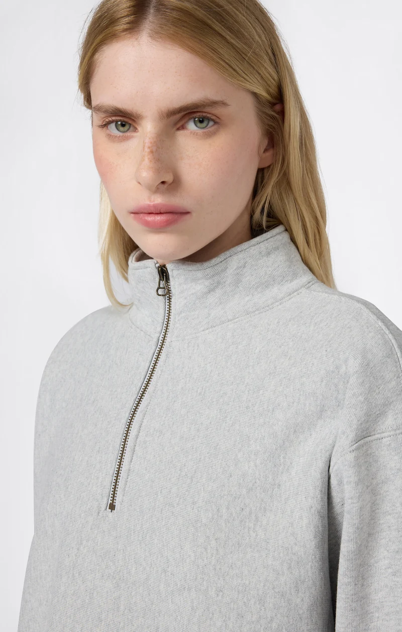 Women’s Reverse Weave Crop Half-Zip Sweatshirt with Brushed Interior