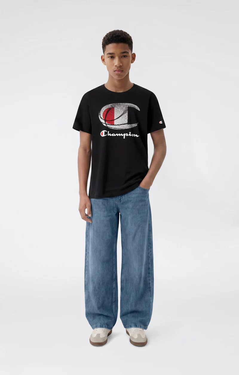 Boys' Crew Neck T-Shirt with Graphic Logo