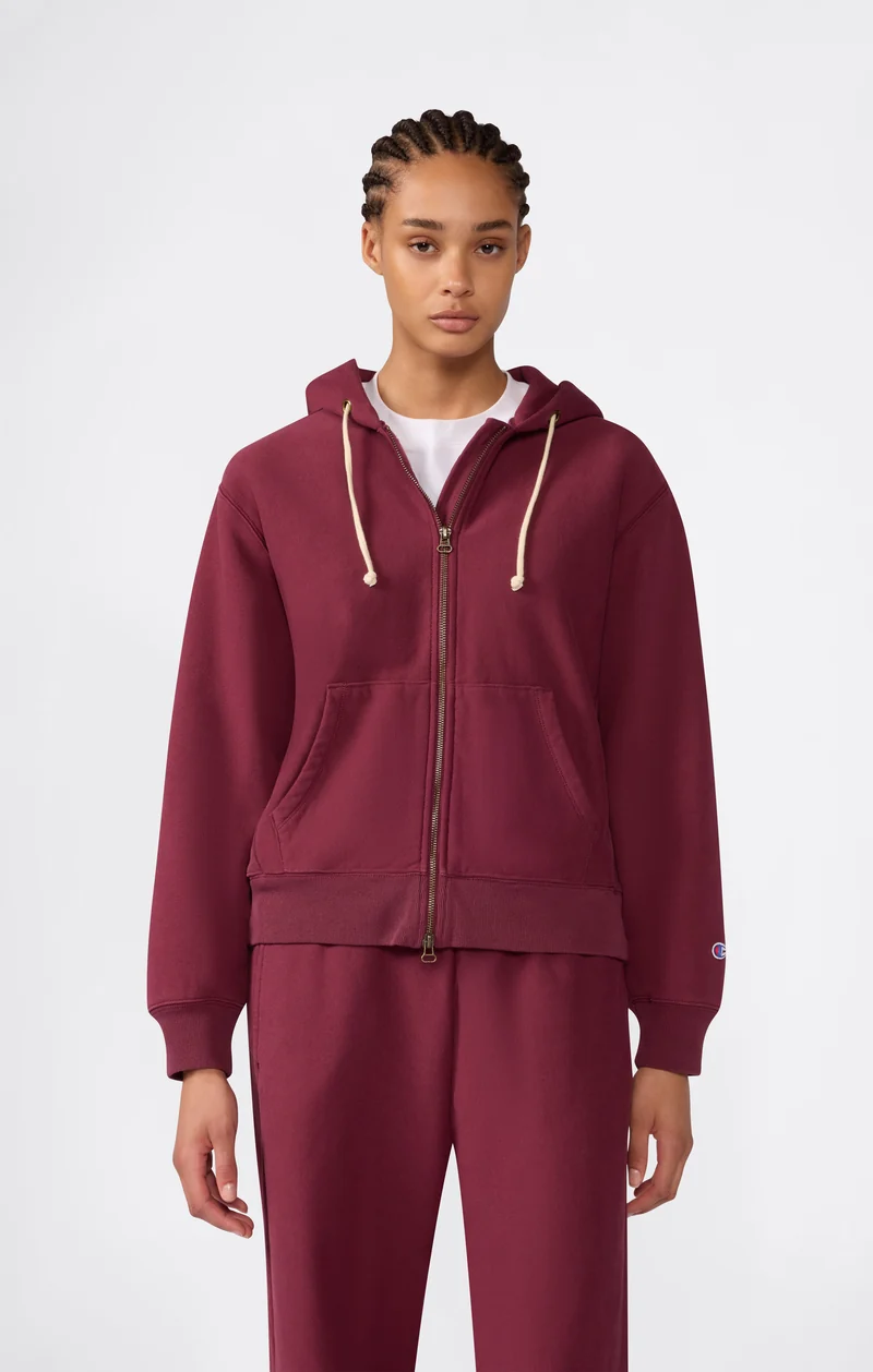 Women’s Reverse Weave Full-Zip Hooded Sweatshirt with Brushed Interior