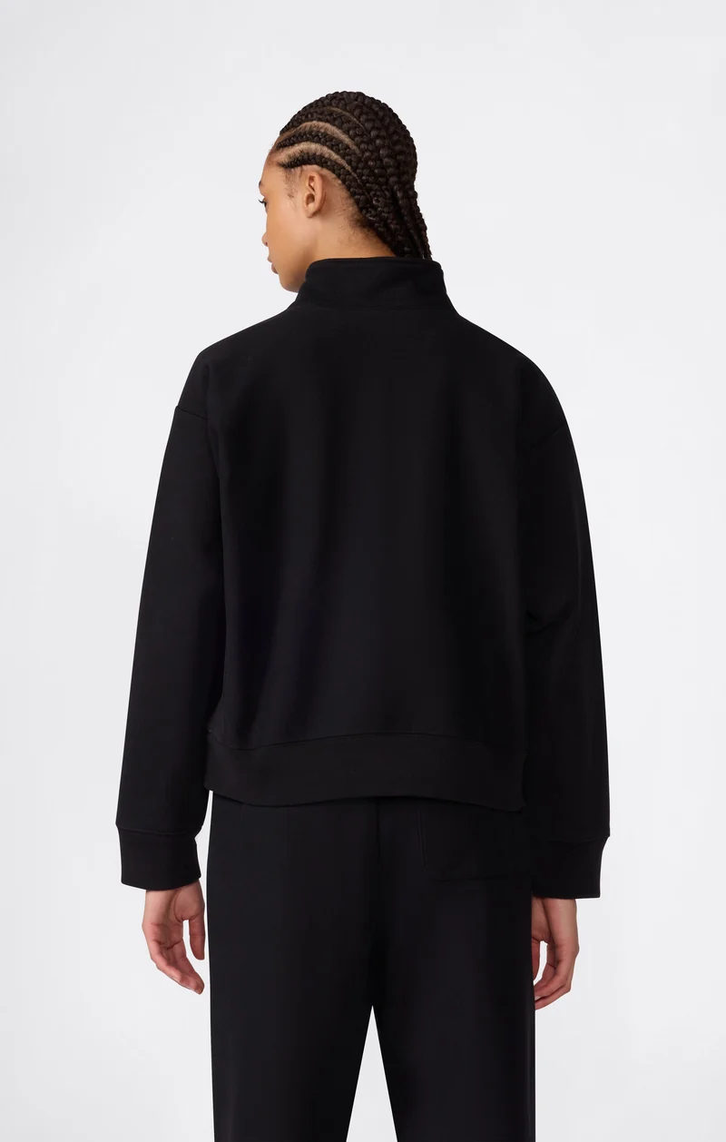 Women’s Reverse Weave Crop Half-Zip Sweatshirt with Brushed Interior