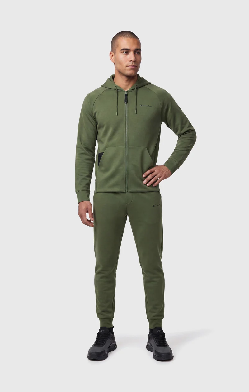 Men’s Full-Zip Hooded Sweatshirt in Stretch Interlock C-Tech