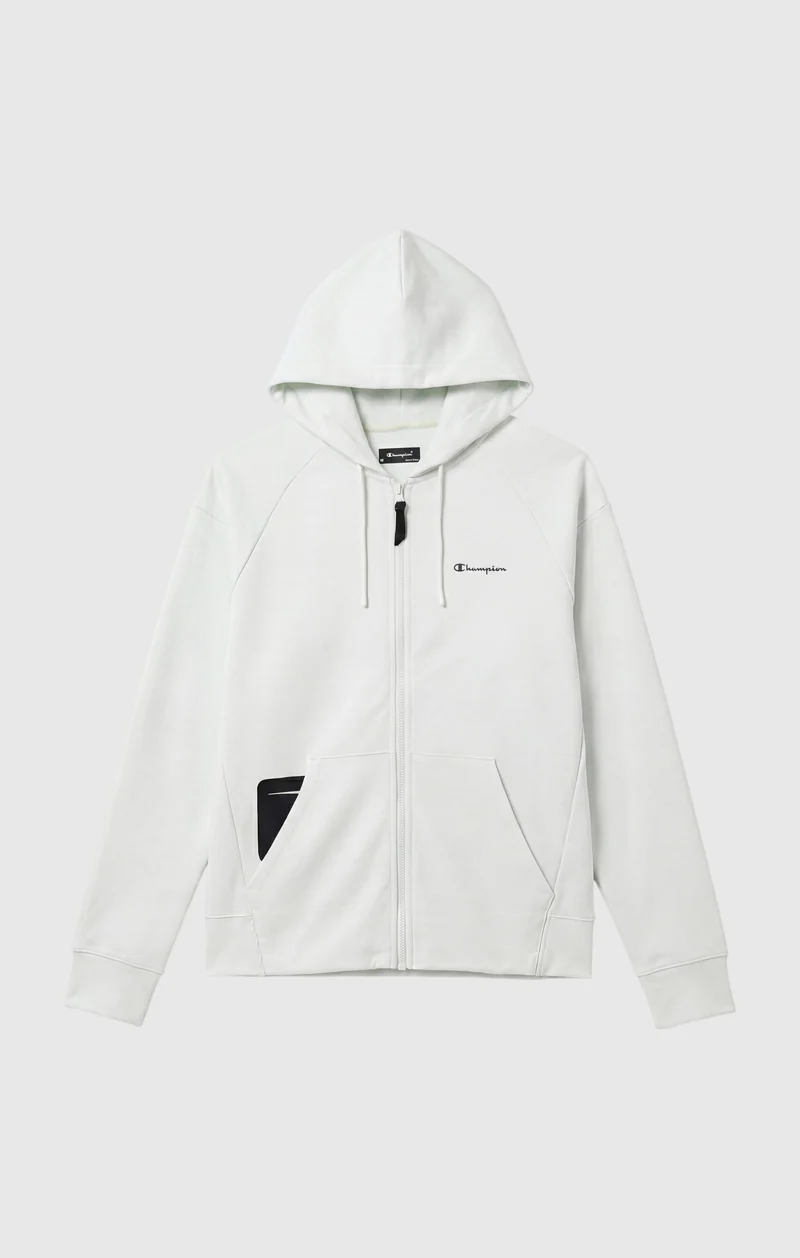Men’s Full-Zip Hooded Sweatshirt in Stretch Interlock C-Tech