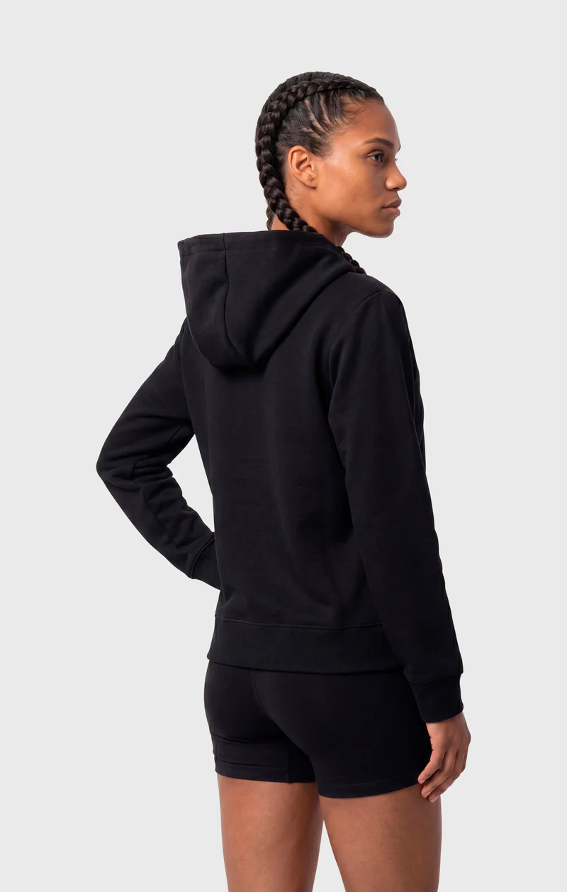 Women’s Full-Zip Hooded Sweatshirt in Stretch Interlock C-Tech