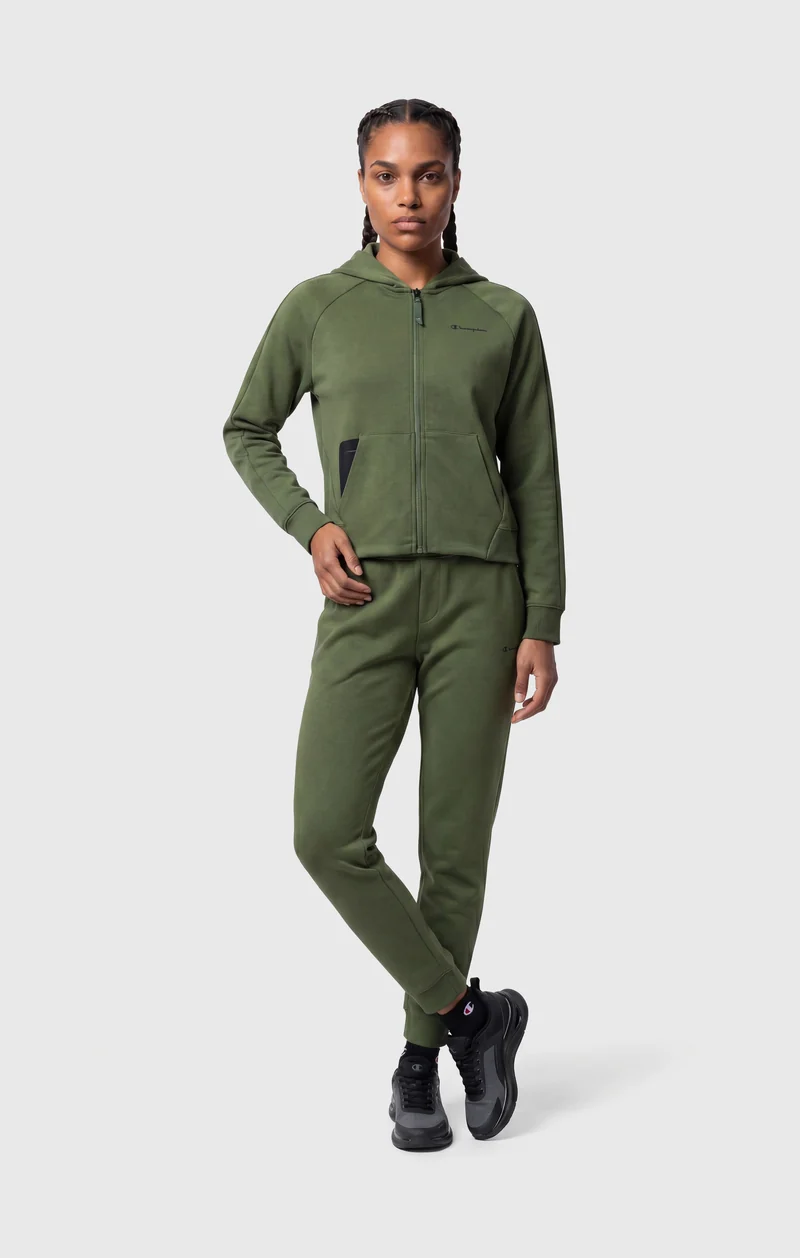 Women’s Full-Zip Hooded Sweatshirt in Stretch Interlock C-Tech