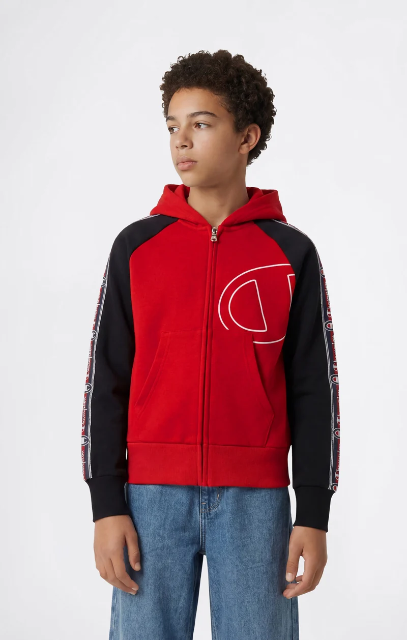 Boys’ Full-Zip Hooded Sweatshirt with Tape