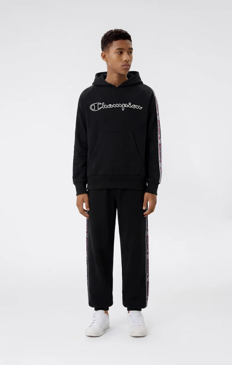 Boys’ Hooded Sweatshirt with Tape and Champion Logo