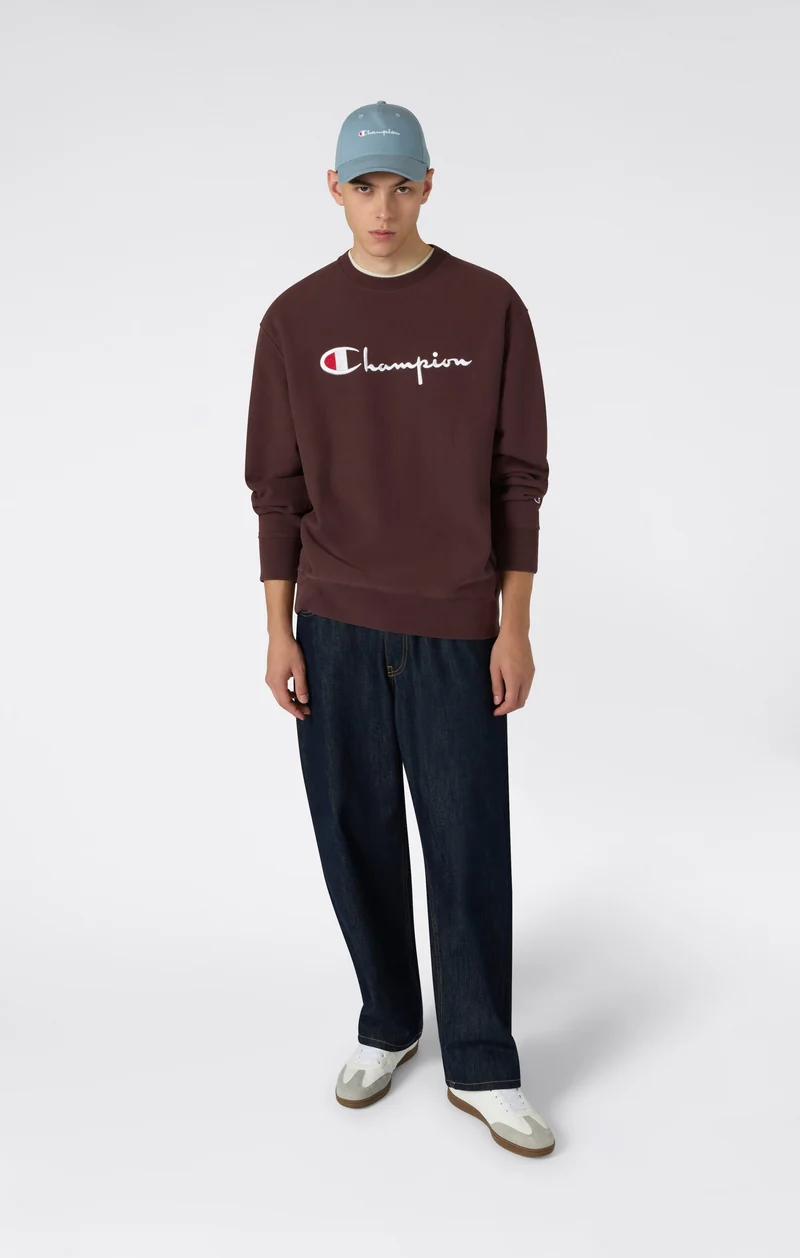 Men’s Heavyweight Crewneck Sweatshirt with Brushed Fleece Interior Reverse Weave