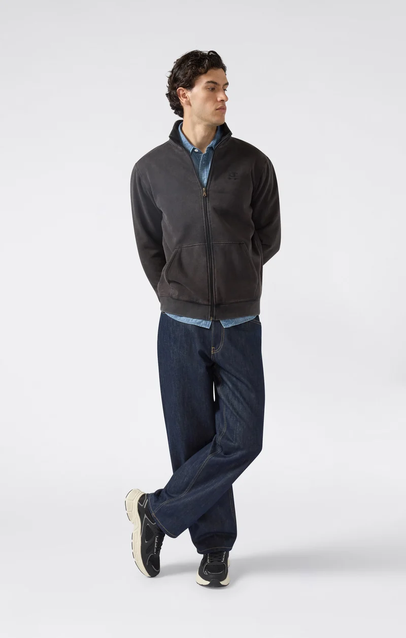 Men’s Washed Full Zip Fleece Sweatshirt Icons