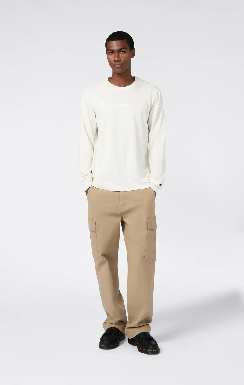 Men’s Crewneck Long Sleeve With Big Embroidery Logo T-Shirt Icons