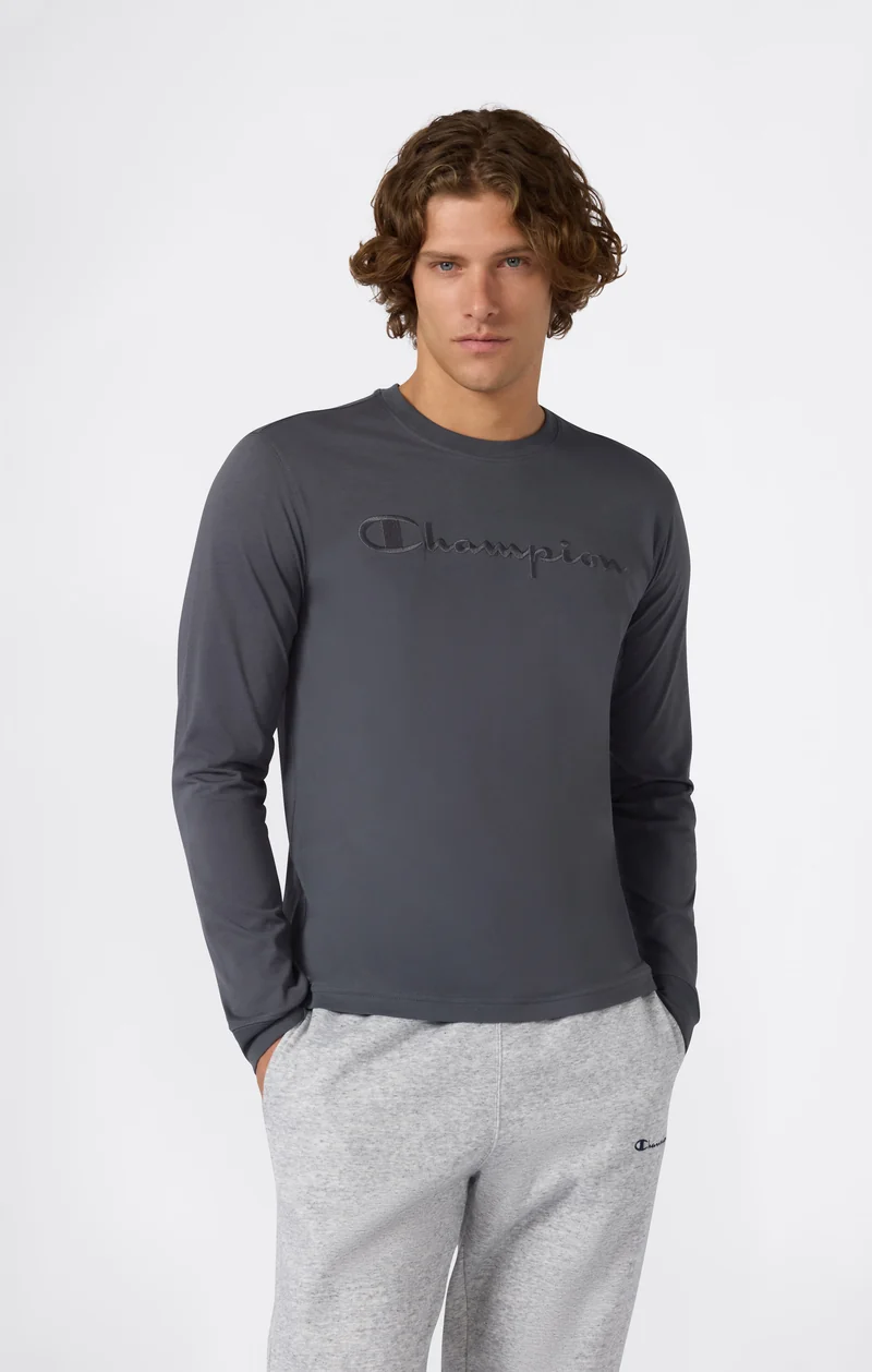 Men’s Crewneck Long Sleeve With Big Embroidery Logo T-Shirt Icons