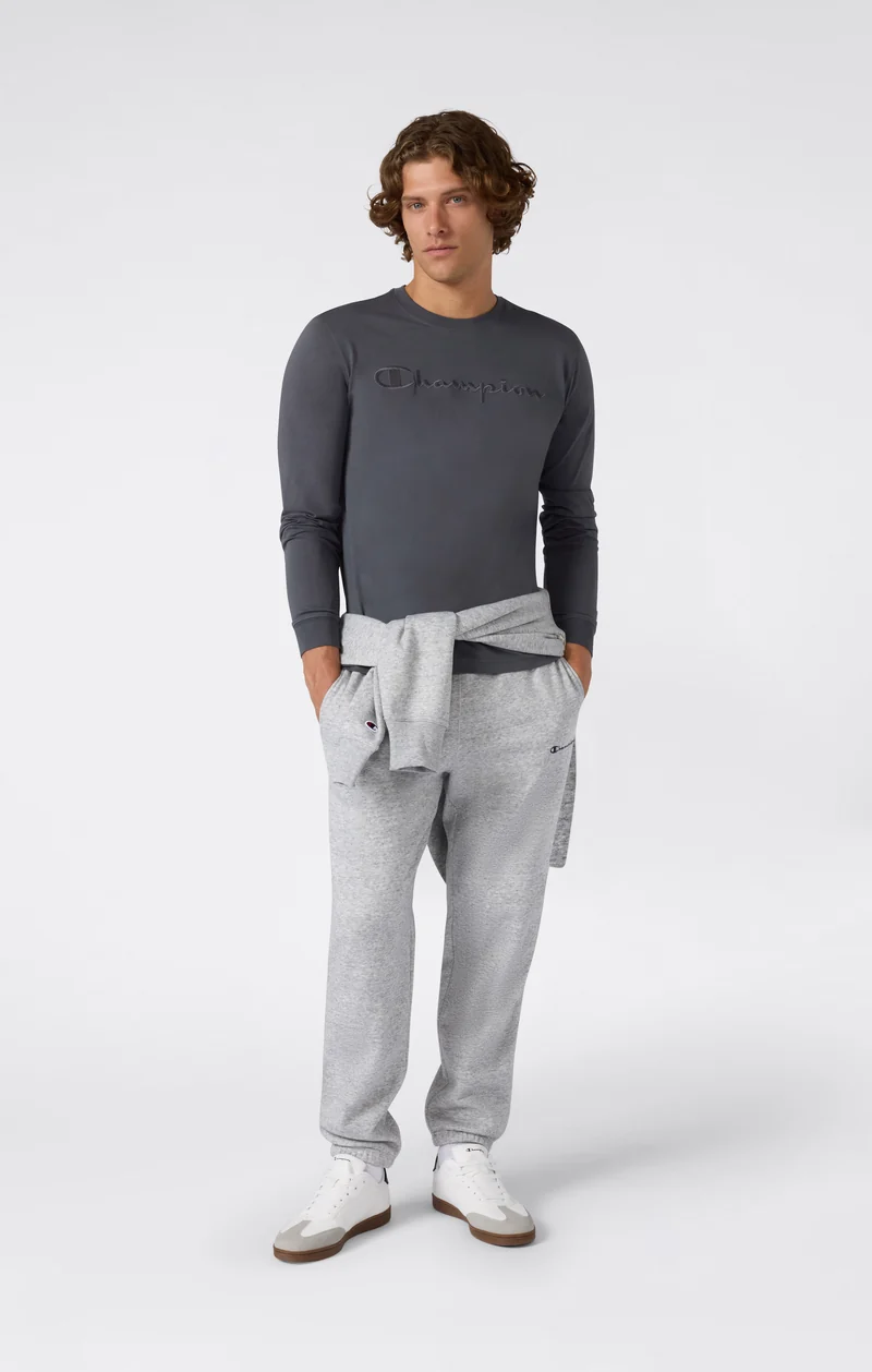 Men’s Crewneck Long Sleeve With Big Embroidery Logo T-Shirt Icons
