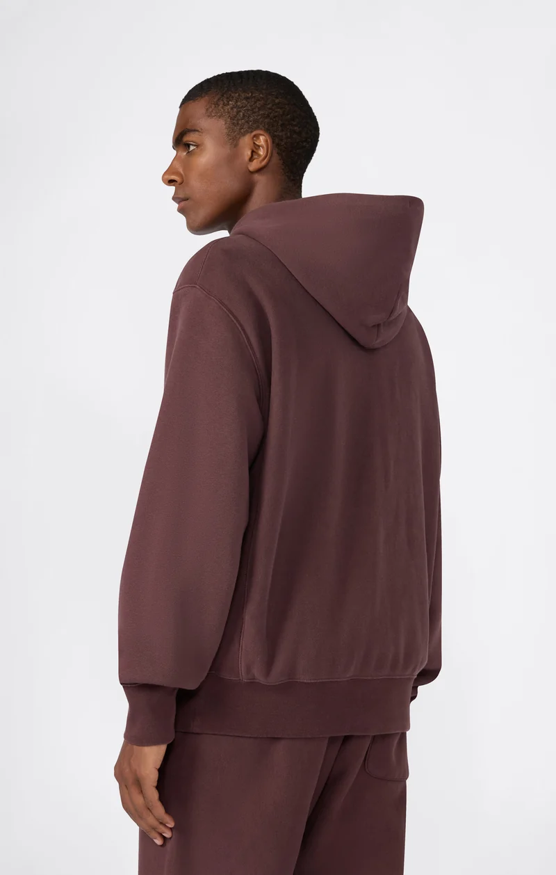 Men’s Heavyweight Hoodie with Brushed Fleece Interior Reverse Weave