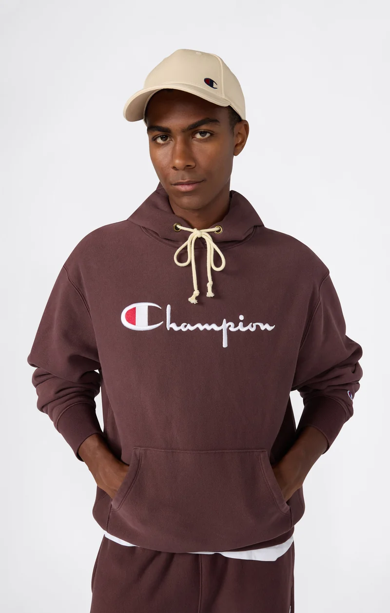 Men’s Heavyweight Hoodie with Brushed Fleece Interior Reverse Weave