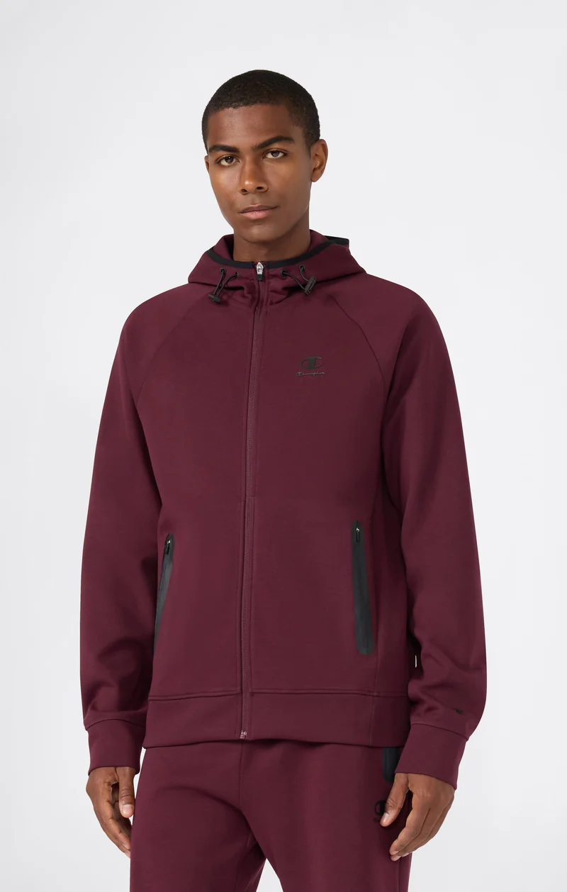 Men’s Stretch Poly-Cotton Full Zip Hooded Sweatshirt C-Tech