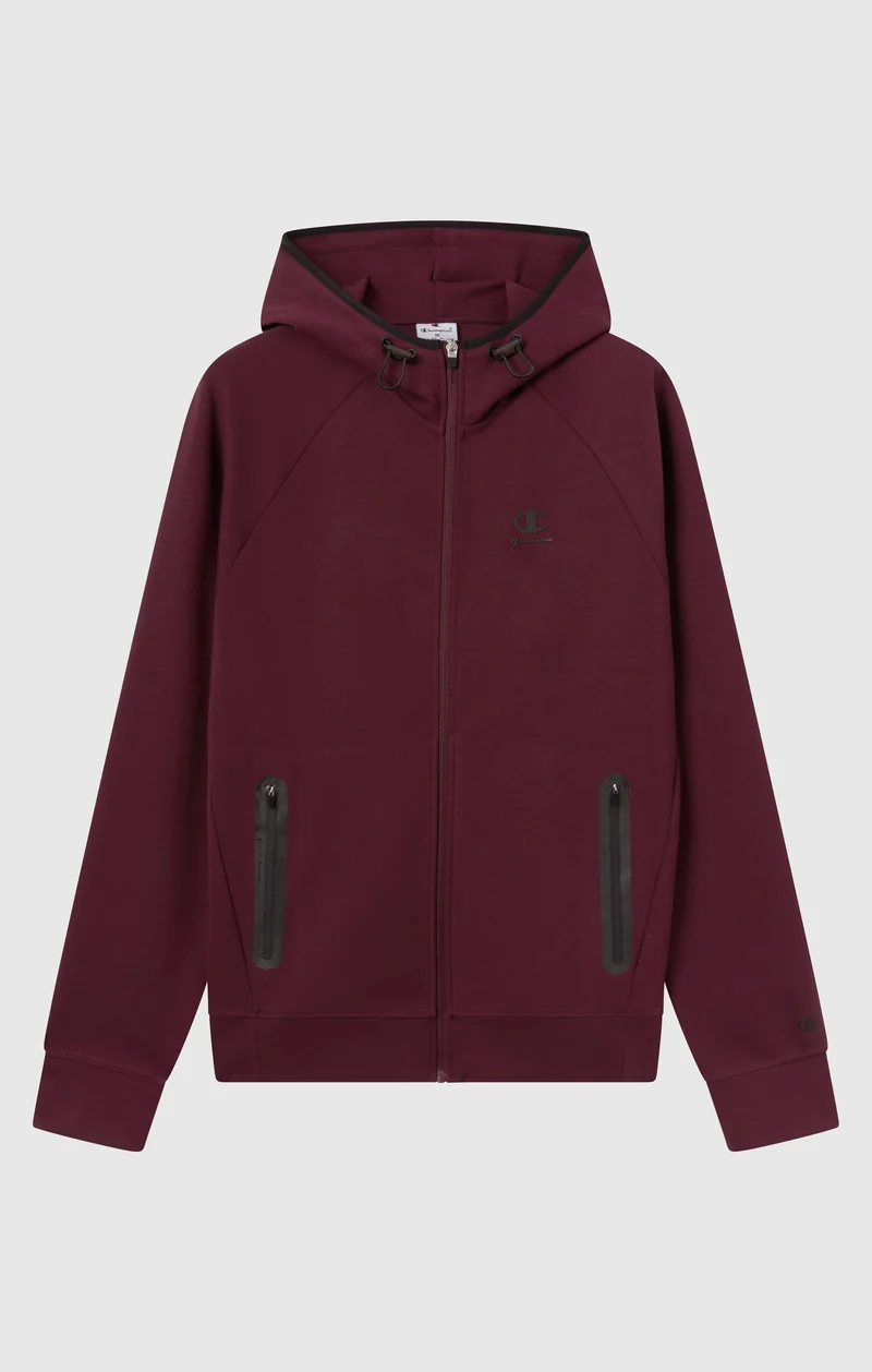 Men’s Stretch Poly-Cotton Full Zip Hooded Sweatshirt C-Tech