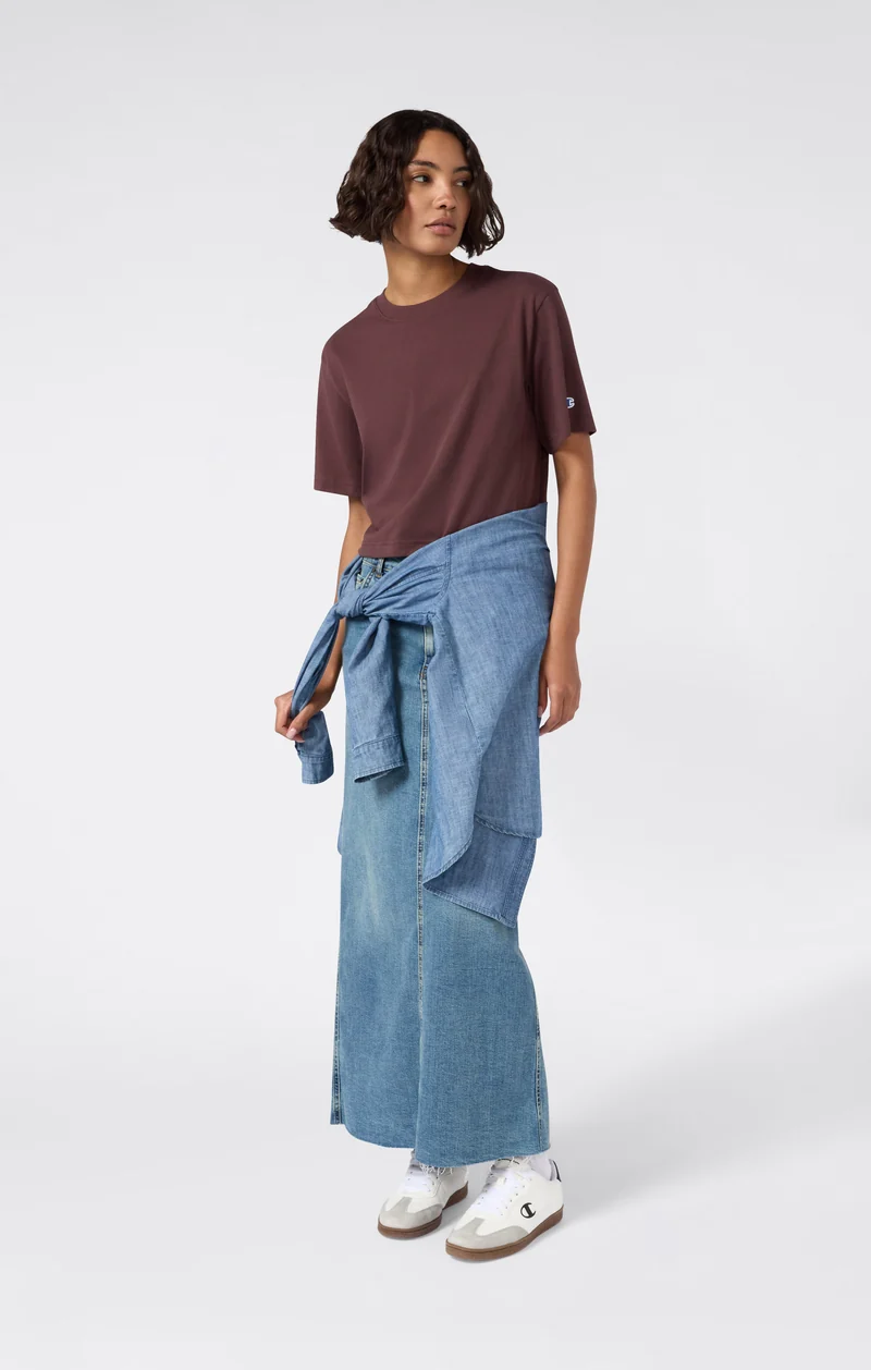 Cropped Women's T-Shirt in Heavy Cotton Jersey