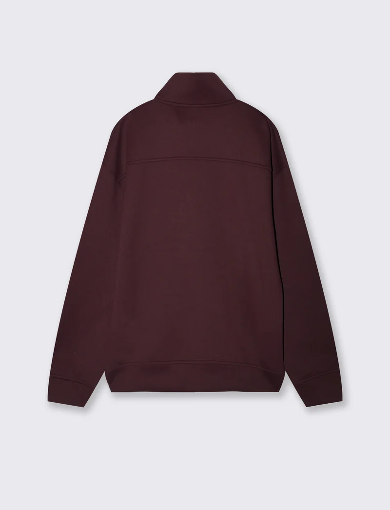 Felpa Cardigan Soft Touch Relaxed Fit - Bordeaux