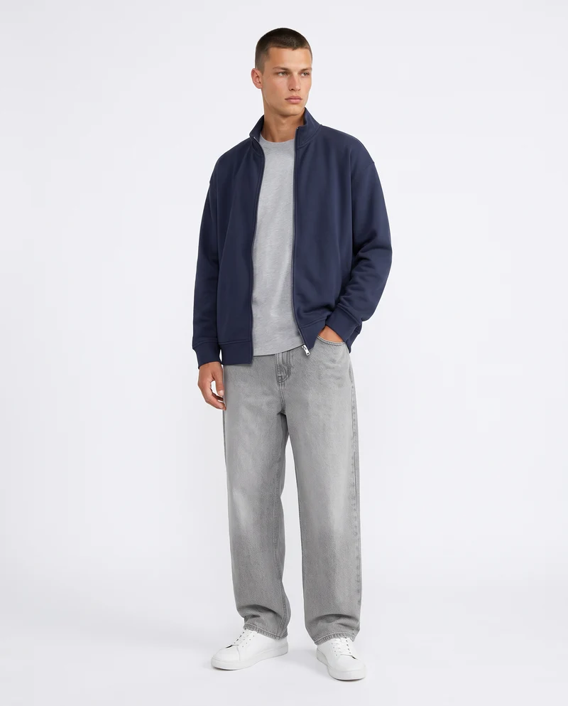 Felpa Cardigan Soft Touch Relaxed Fit - Avion