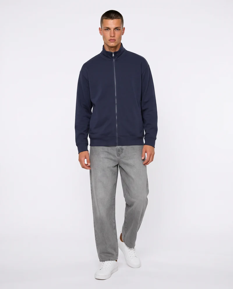 Felpa Cardigan Soft Touch Relaxed Fit - Avion
