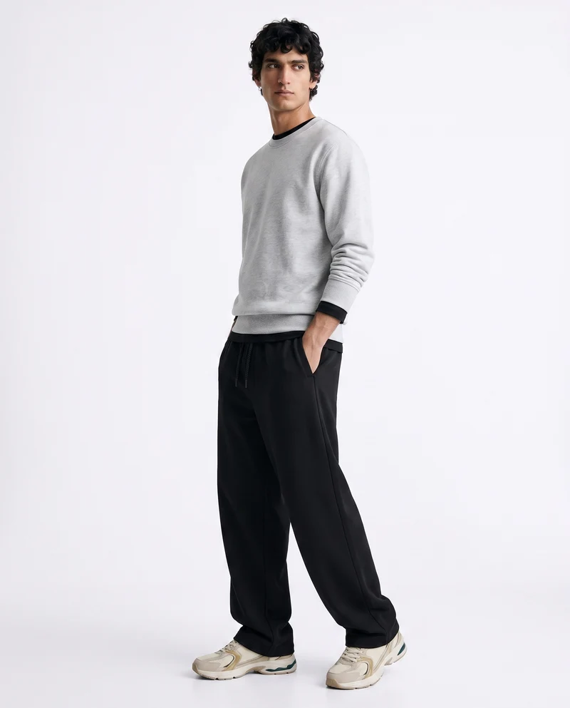Pantaloni Jogger Extra Baggy in Felpa - Nero