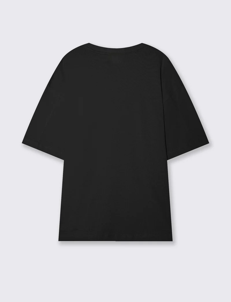 T-shirt uomo jersey relaxed fit maniche corte - Nero