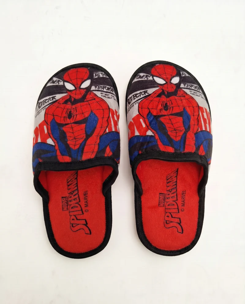 Pantofola Spiderman da bambino in tessuto nero - Nero