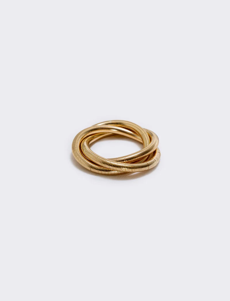 Bracciale elastico tre fili intrecciati - Oro