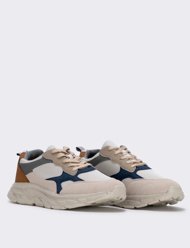 Sneakers beige multicolor da uomo - Beige