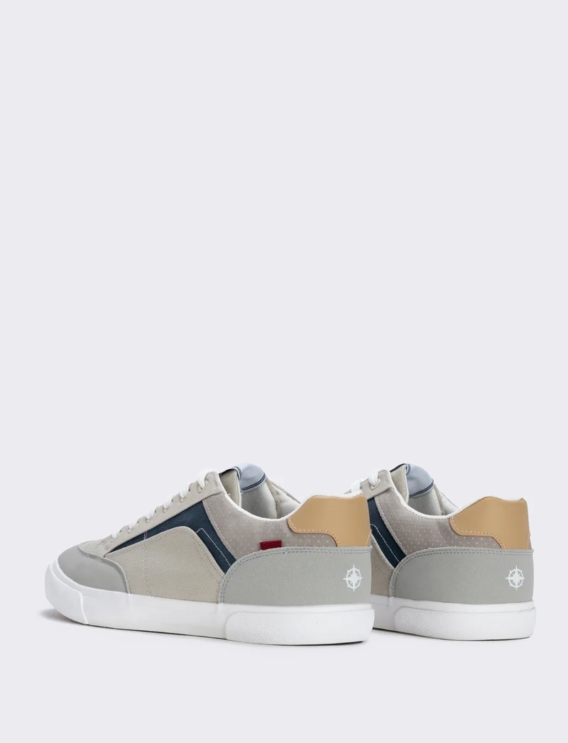 Sneakers in tela uomo con dettagli a contrasto - Grigio