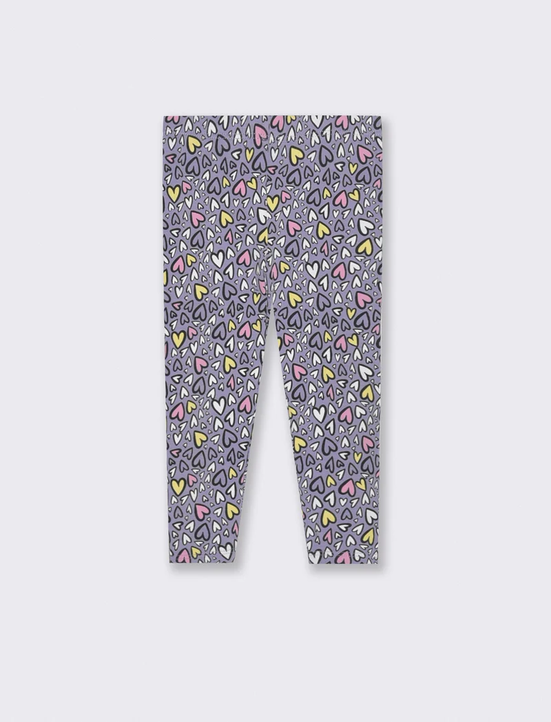 Leggings in jersey elastico a fantasia - Lilla