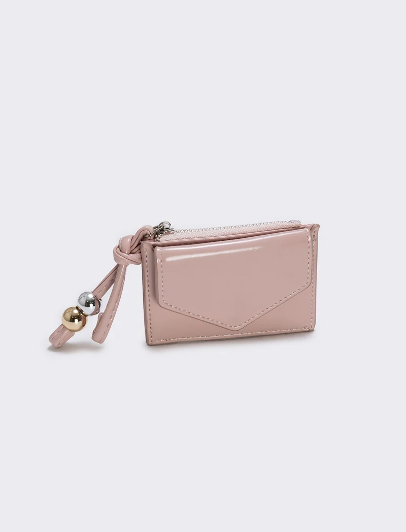 Portamonete lucido con taschina per lei - Rosa