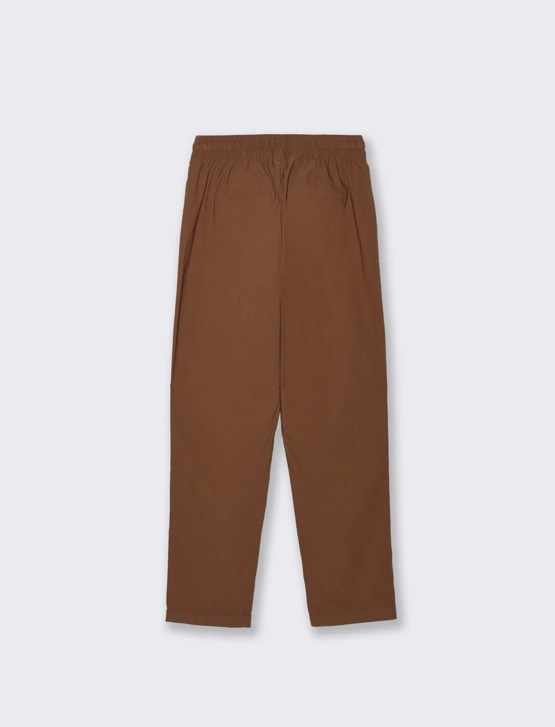 Pantalone con elastico e coulisse - Marrone