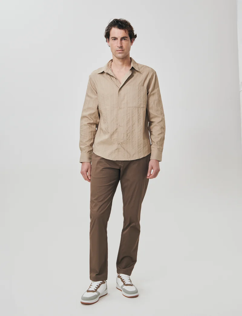 Pantaloni Chino Comfort Regular Fit - Grigio fango