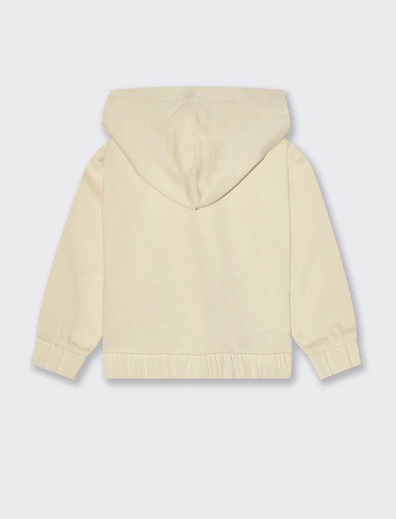 FELPA CON CAPPUCCIO E ZIP - Beige