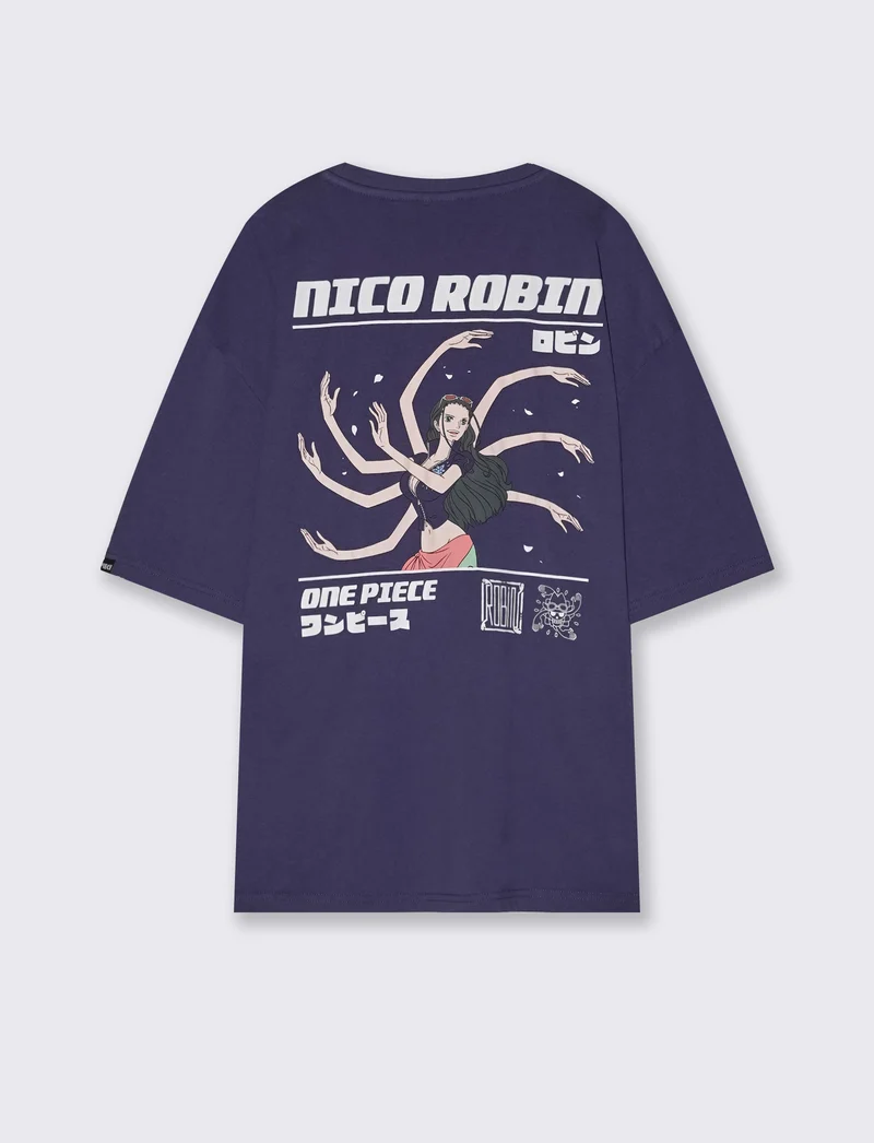 T-shirt One Piece uomo girocollo boxy fit - Viola