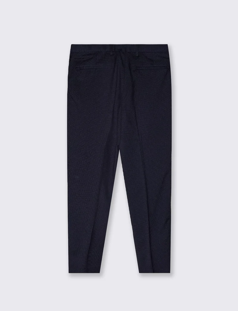 Pantaloni Formal Fit Effetto Occhio di Pernice - Blu
