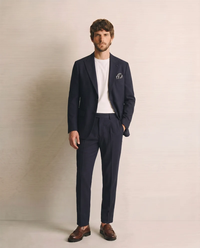 Blazer Formal Fit con Dettagli Eleganti - Blu