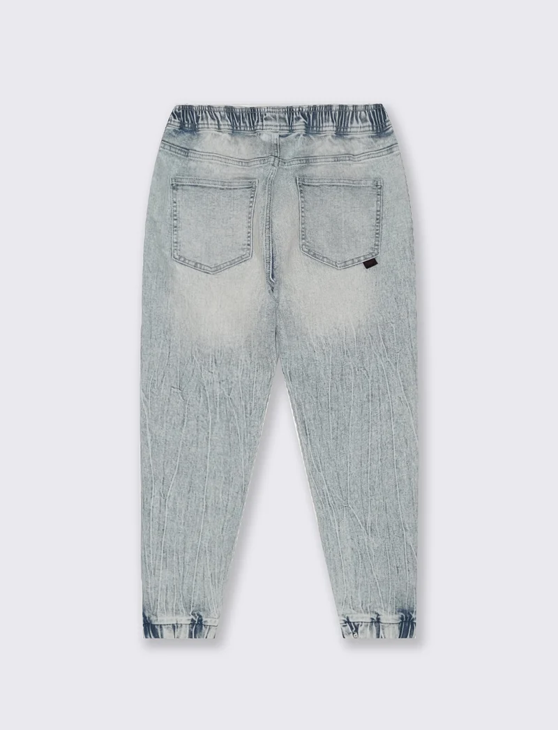 Jeans jogger con vita elasticizzata - Denim chiaro