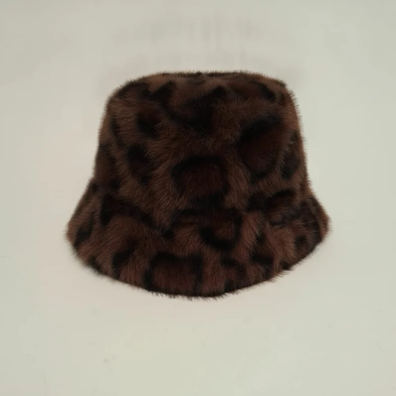Cappello pescatore reversibile in pelliccia - Leopardato