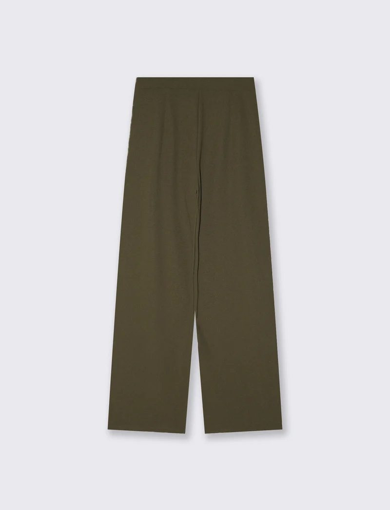 Pantalone wide leg con cintura e pieghe - Ve.milit.